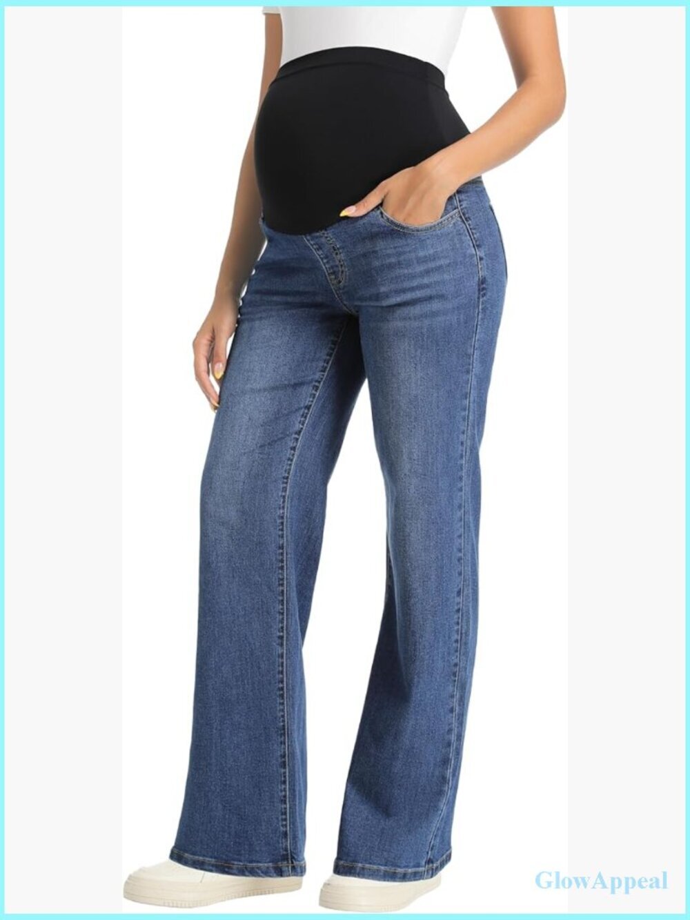 Women's Maternity Jeans Straight Leg Stretchy Denim Work Pants
